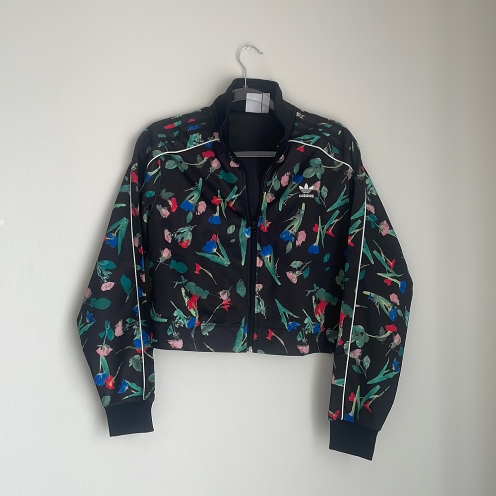 Adidas Bellista Floral Cropped Track Jacket - Picture 2 of 6